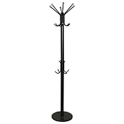 Вешалка-стойка SHT-CR450, 1,86 м, диск 37 см, 6 крючков + 4 дополнительных, металл/мрамор, черная, В1-50