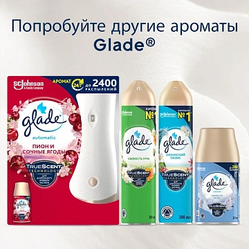 Освежитель воздуха аэрозольный 300 мл, GLADE 'Свежесть белья', 864930