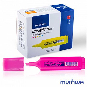 Текстовыделитель MunHwa 'UnderLine' розовый, 1-5мм