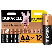 Батарейка Duracell Basic AA LR6, 1.5В, алкалиновые, 12шт/уп