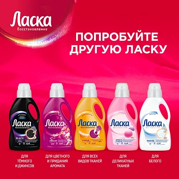 Гель для стирки 1 л, ЛАСКА 'Для цветного', концентрат, 2462852