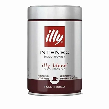 Кофе молотый ILLY 'Intenso' 250 г в жестяной банке, арабика 100%, ИТАЛИЯ, 46