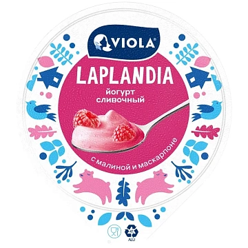 Йогурт Viola Laplandia малина и маскарпоне, 7.2%, 180г