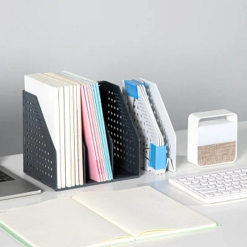 Лоток вертикальный Deli E79003Grey складной 3 отделения серый