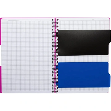 Бизнес-тетрадь А4,140л,кл,спир,пласт.обл,2разд Attache DIGITAL розов 876746