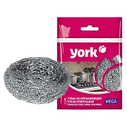 Губка-мочалка для мытья посуды YORK Мега спиральная стальная