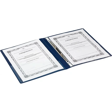 Скоросшиватель пластиковый с пруж.мех. вн.карман Attache А4 син 200л,0,7мм