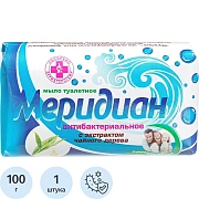 Мыло туалетное 100 г АНТИБАКТЕРИАЛЬНОЕ (Меридиан), экстракт чайного дерева, бумажная упаковка, МИНПРОМТОРГ