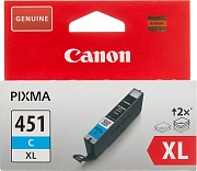 Картридж струйный Canon CLI-451XLC 6473B001 голубой для Canon Pixma iP7240/MG6340/MG5440
