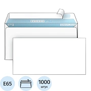 Конверт белый E65 стрип BusinessPost 110х220 1000шт/уп/1876