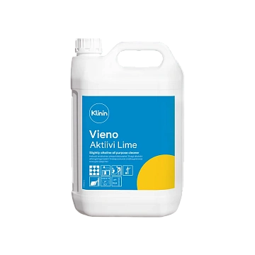 Универсальное моющее средство Klinin Vieno Aktiivi Lime 5л, с ароматом лайма, для водостойких поверхностей, T7504.005