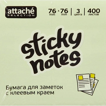 Стикеры Attache Selection куб 76х76, зеленый 400 л