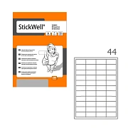 Этикетки самоклеящиеся Stickwell 11243, белые, 48.5х25.4мм, 4400шт