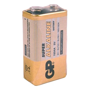 Батарейка 1 шт., GP Super G-Tech, Крона (6LR61, 6LF22, 1604A), алкалиновая, в пленке, 1604A-5S1