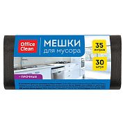 Мешки для мусора  35л OfficeClean ПНД, 50*64см, 12мкм, 30шт., прочные, черные, в рулоне