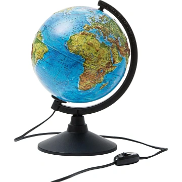 Глобус физико-политический с подсветкой рельефный,210мм