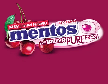 Жевательная резинка Mentos вишня, 15.5г