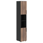 Шкаф высокий узкий VRHCS 40.4 Американский орех/Яшма черный 400х430х2253 VELION VENEER