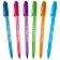 Шариковая ручка Luxor InkGlide 100 Icy синяя, 0.7мм, корпус ассорти, одноразовая
