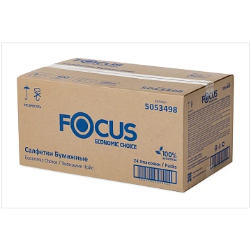 Салфетки сервировочные Focus Economic Choice 5053498, 24х23см, 1 слой, 100шт, белые