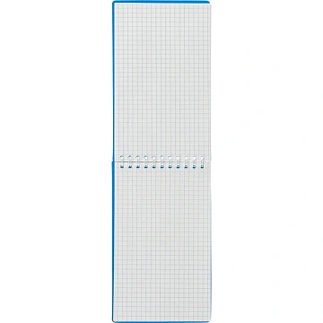 Блокнот 100х170 л.  мет.гребень,пласт.обл,синий,клетка