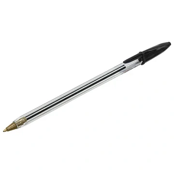 Ручка шариковая STAFF 'Basic Budget BP-04', ЧЕРНАЯ, линия письма 0,5 мм, с штрихкодом, 143869