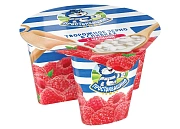 Творог зерненый Простоквашино с малиной 5%, 140г