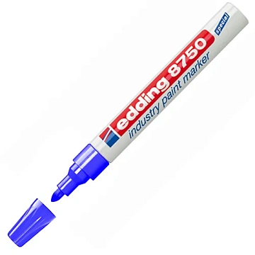 Маркер-краска лаковый (paint marker) EDDING '8750', БЕЛЫЙ, 2-4 мм, круглый наконечник, алюминиевый к
