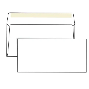 Конверты Е65 (110х220 мм), клей, 80 г/м2, КОМПЛЕКТ 1000 шт., 00075