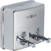 Дозатор для мыла Nofer Inox с 2 кранами, 03005.B