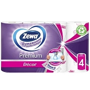 Бумажные полотенца Zewa Premium Decor 2 слоя, 4 рулона, 14,2м, белые