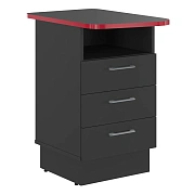 Тумба приставная с цоколем SFLC-3D.3A Антрацит/Красный 467х735х809 SKILLL