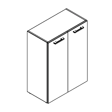 Шкаф для персонала Skyland Xten XMC 85.1, бук тиара, 856х432х1190мм, с глухими средними дверьми, с топом