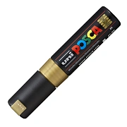 Маркер акриловый Uni Posca PC-8K золотой, до 8.0 мм, наконечник скошенный