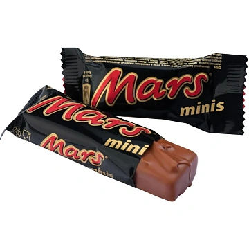 Батончики мини MARS 'Minis' шоколадные с нугой и карамелью в молочном шоколаде, 1 кг, 56730