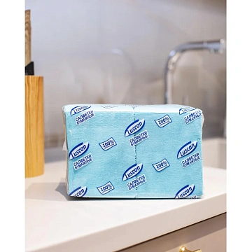 Салфетки бумажные Luscan Profi Pack 1сл24х24 пастель голубые400 шт/уп