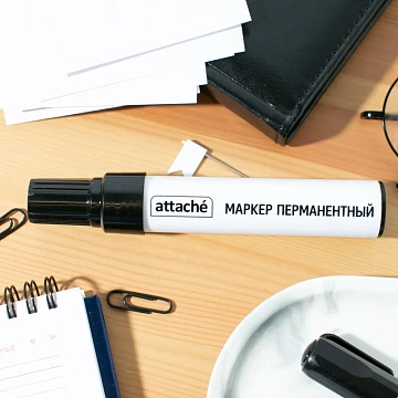 Маркер перманентный ATTACHE чёрный 3-10мм