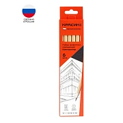 Набор карандашей ч/г Красин 'Конструктор' 6шт., 2Т (2H), T(H), ТМ (HB)-2, М (B), 2М (2B), шестигран.