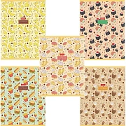 Тетрадь А5, 96 л., HATBER, скоба, клетка, обложка картон, 'Good food (микс)', 068343, 96Т5В1