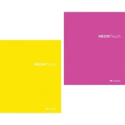 Тетрадь А5, 96 л., ПЗБМ, скоба, клетка, Soft Touch, выборочный лак, флуоресцент, 'НеонТач' (2 вида),