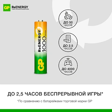 Аккумулятор GP 950mAh AAA 100AAAHC3/1-2DECRC4/100AAAHC3/1RGY-2CRCB4 бл/4шт
