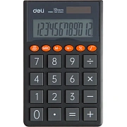 Калькулятор карманный Deli EM130, 12-р,дв.пит.,70.2x8.5x112.2 мм,темн-сер