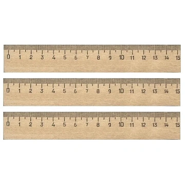 Линейка деревянная 15см 3шт/уп