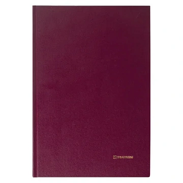Книга учета 96 л., клетка, твердая, бумвинил, блок офсет, А4 (200х290 мм), BRAUBERG, бордовая, 13022