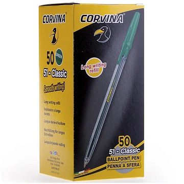 Ручка шариковая Corvina '51 Classic' зеленая, 1,0мм, прозрачный корпус