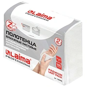 Полотенца бумажные (1 пачка 190 листов) LAIMA (H2) PREMIUM UNIT PACK, белые, 22,5х21,5 см, Z-сложени