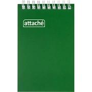 Блокнот на спирали А6 60л. ATTACHE,т.-зеленый, блок 60г, обложка 215г
