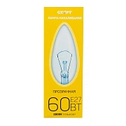 Лампа накаливания Старт E27 60W 230V свеча ДС прозрачная