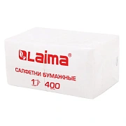 Салфетки бумажные 400 шт., 24х24 см, 'Big Pack', белые, 100% целлюлоза, LAIMA, 114724