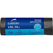 Мешки для мусора ПВД 120л 25мкм 10шт/рул черные 67х100см Luscan